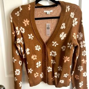 AE Brown Floral Cardigan